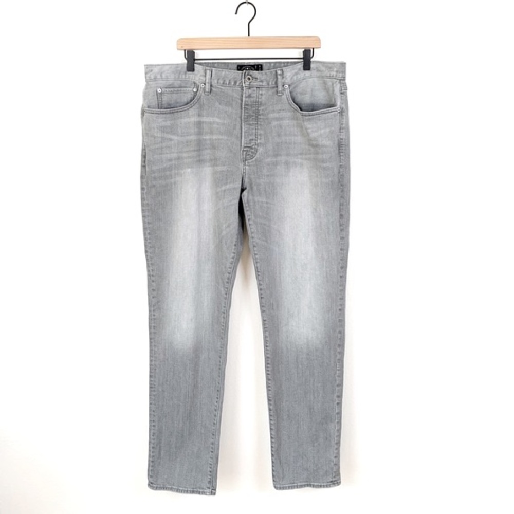 Lucky Brand 121 Heritage Slim Button Fly Jeans (Distressed Faded Grunge Indie) - Picture 2 of 7